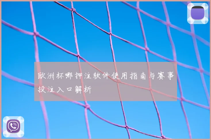 欧洲杯哪押注软件使用指南与赛事投注入口解析